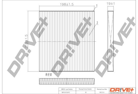 Filtr, vzduch v interiéru DRIVE DP1110.12.0075