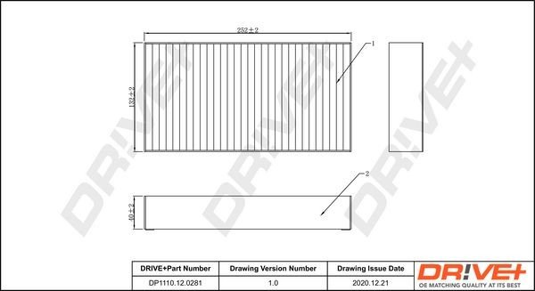 Filtr, vzduch v interiéru DRIVE DP1110.12.0281