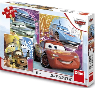 Puzzle Cars - Kamarádi 3x55 dílků