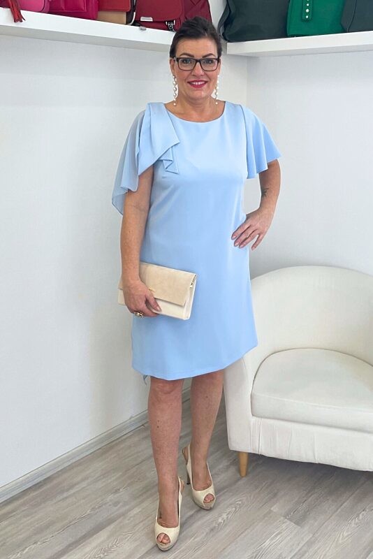 Světle modré společenské šaty Modello 48