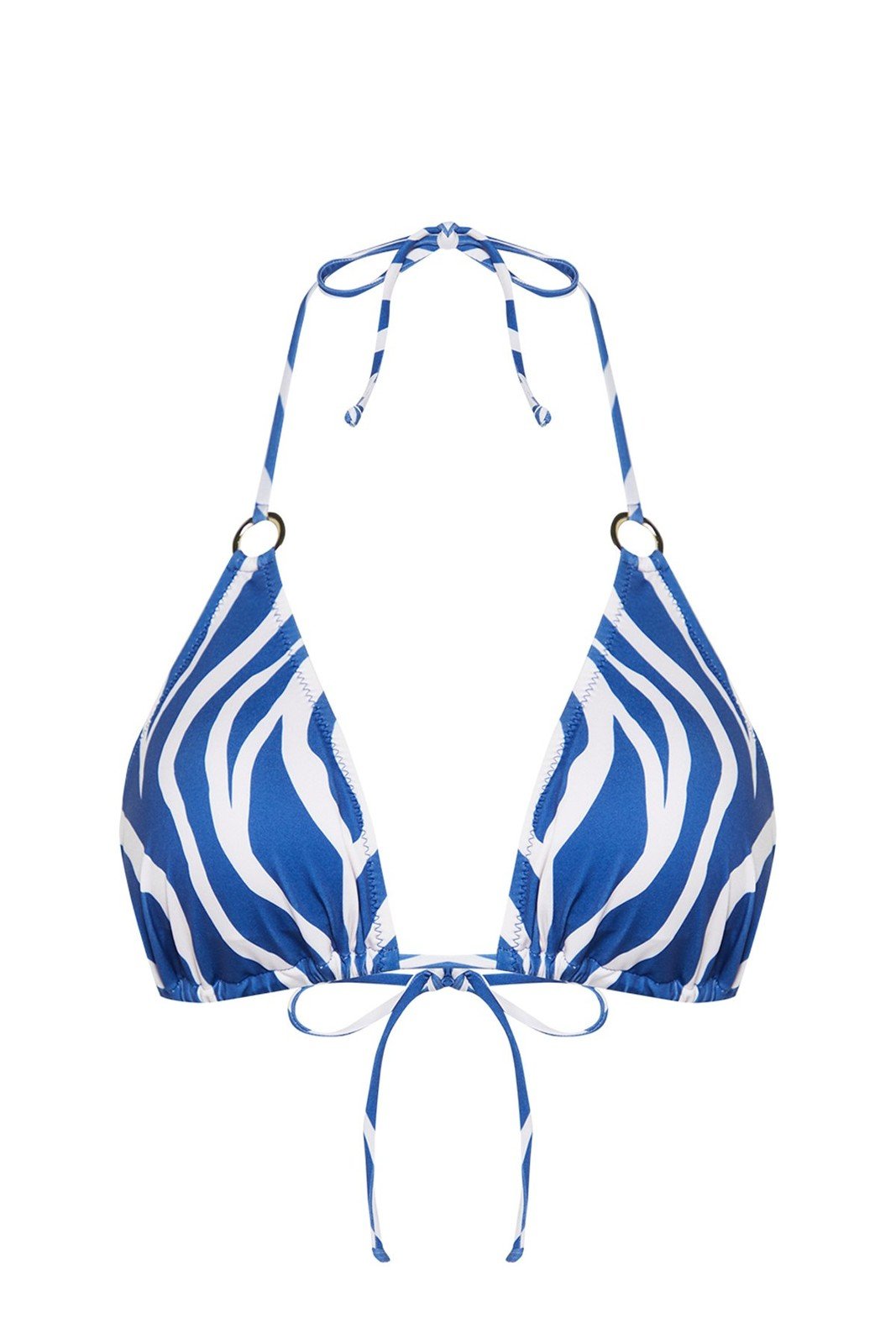Trendyol Animal Patterned Bikini Top with Triangle Accessories