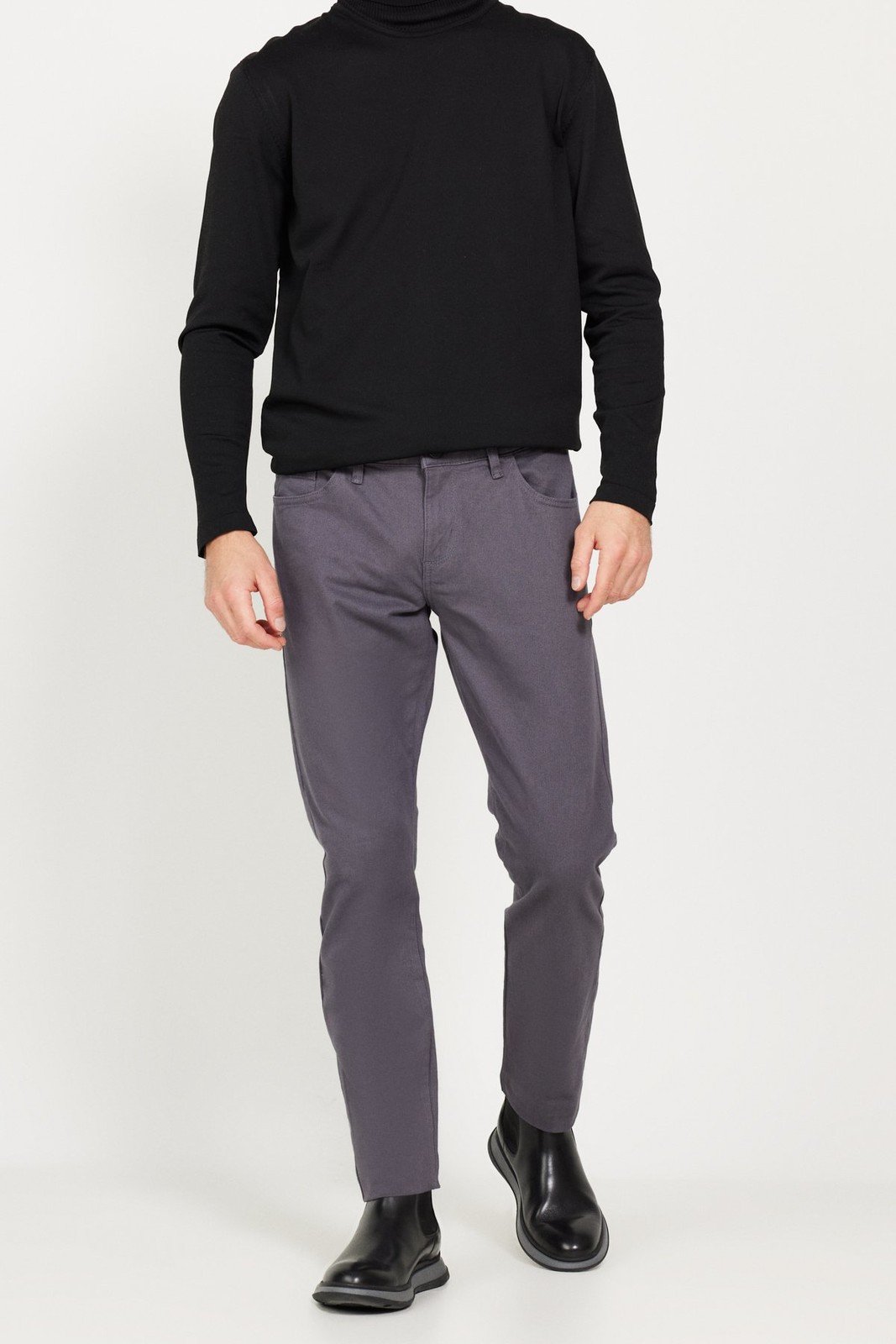 ALTINYILDIZ CLASSICS Men's Anthracite Slim Fit Slim Fit 5 Pocket Cotton Flexible Trousers