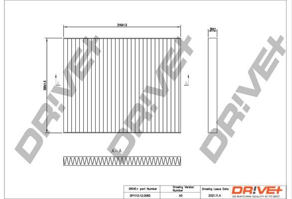 Filtr, vzduch v interiéru DRIVE DP1110.12.0085