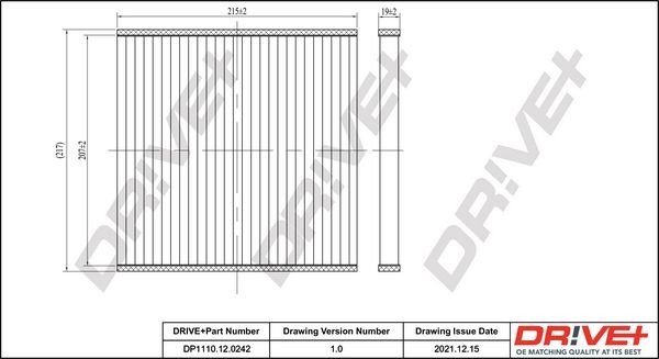 Filtr, vzduch v interiéru DRIVE DP1110.12.0242