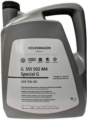 Motorový olej 5W-40 Vag Oil VW 502.00/505.00 Special G (GS55502M4) - 5L