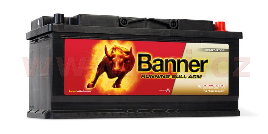 105Ah baterie, 950A, pravá BANNER Running Bull AGM 394x175x190