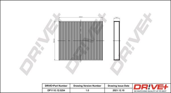 Filtr, vzduch v interiéru DRIVE DP1110.12.0254