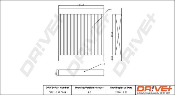 Filtr, vzduch v interiéru DRIVE DP1110.12.0017