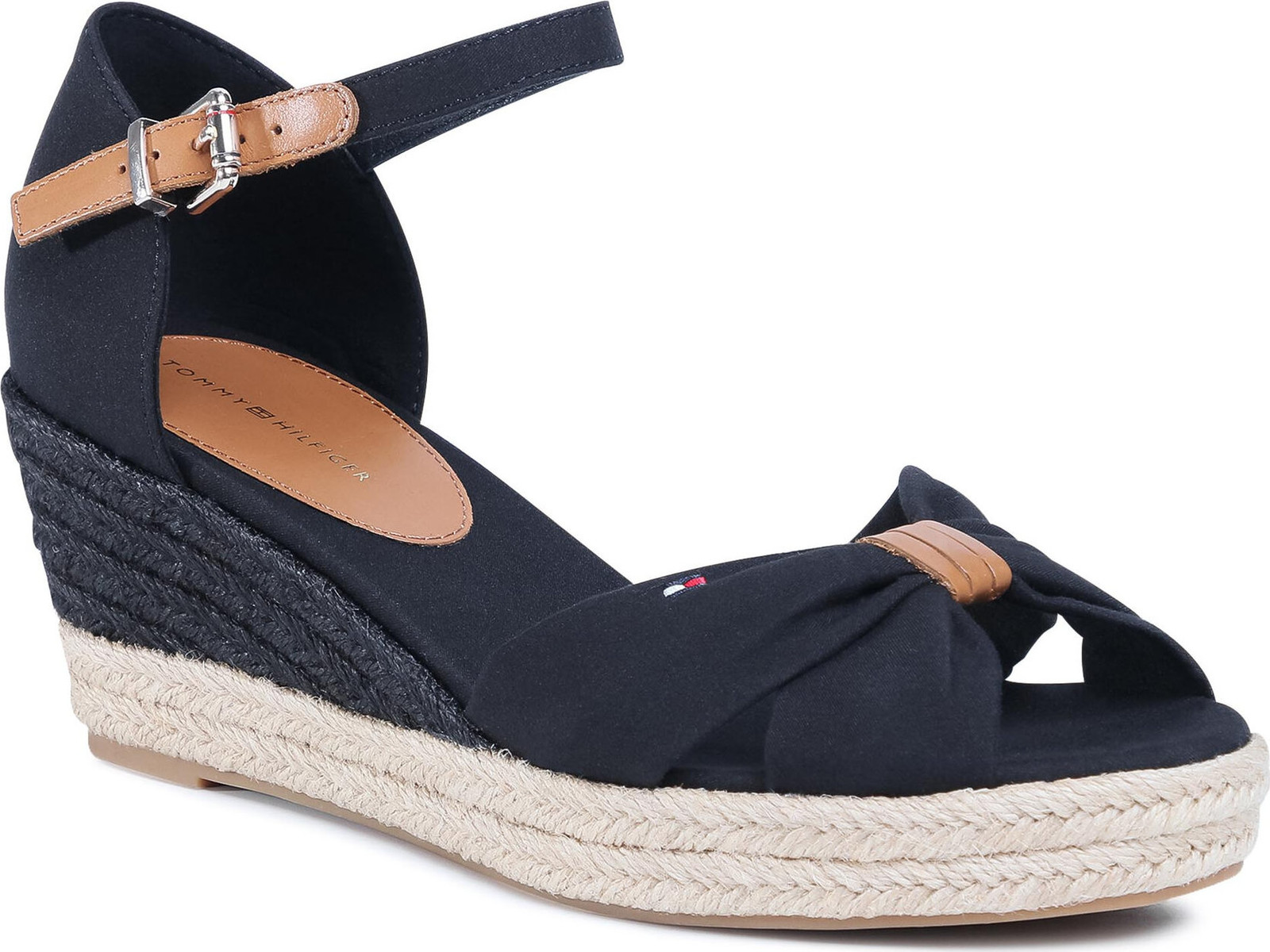 Espadrilky Tommy Hilfiger Basic Opened Toe Mid Wedge FW0FW04785 Black BDS