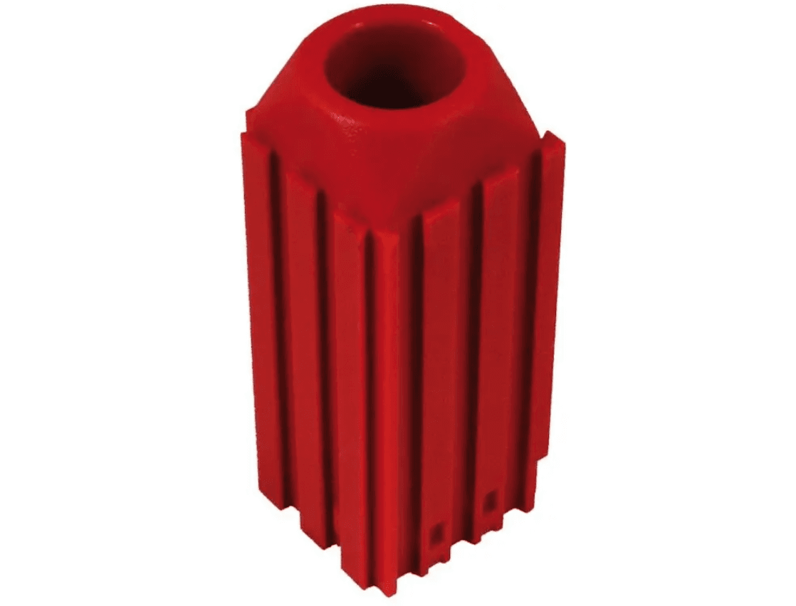 Plastové lůžko CNC nástroje Mk2, 32 x 32 x 82 mm, červené