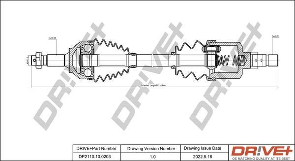 Hnací hřídel DRIVE DP2110.10.0203