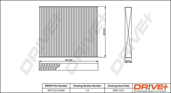 Filtr, vzduch v interiéru DRIVE DP1110.12.0042