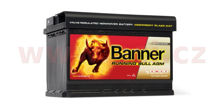 70Ah baterie, 720A, pravá BANNER Running Bull AGM 278x175x190