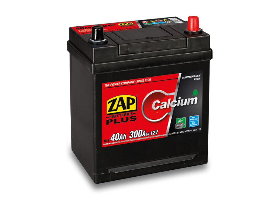 Autobaterie ZAP Calcium Plus 40Ah 12V 300A (238x128x220) P+