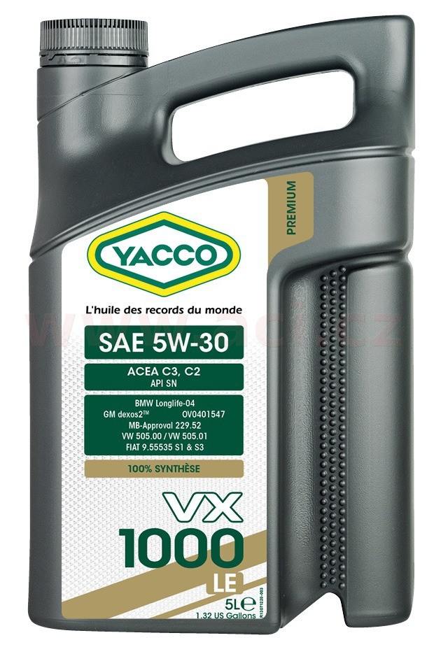Motorový olej 5W-30 YACCO VX 1000 LE - 5L