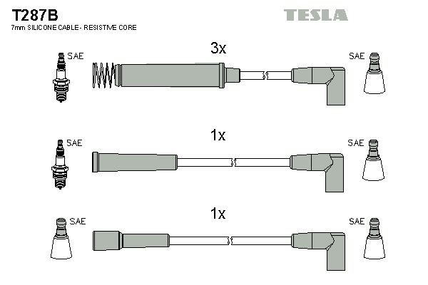 Sada kabelů pro zapalování TESLA T287B