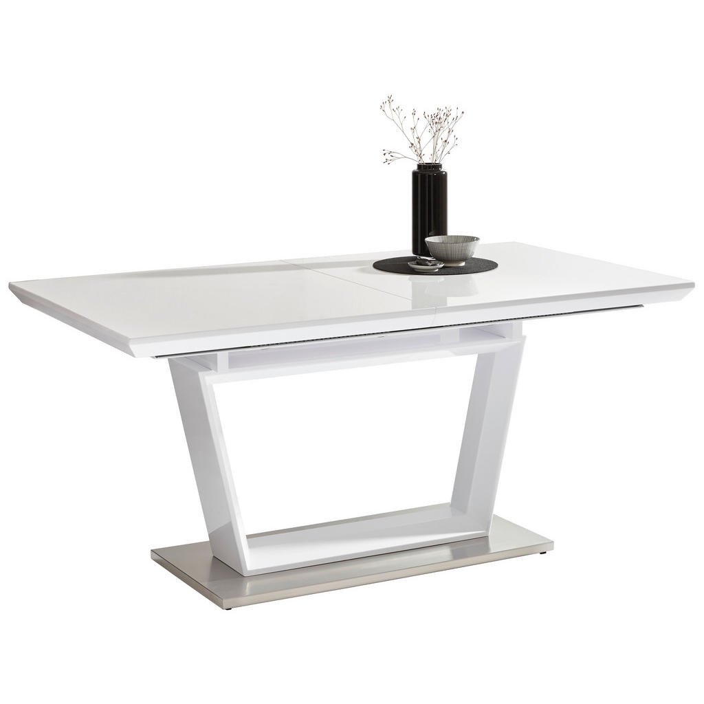 Novel JÍDELNÍ STŮL, bílá, barvy nerez oceli, 160(240)/90/76 cm