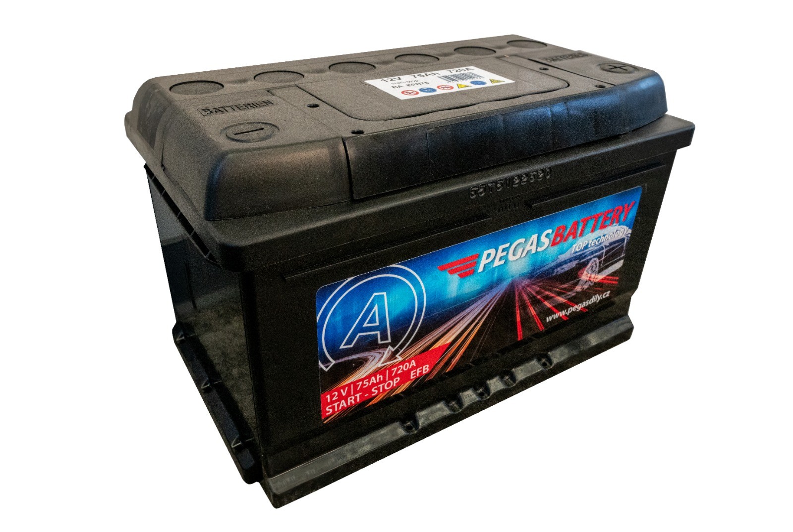 Autobaterie Pegas Battery START-STOP 75 Ah , 720 A, pravá