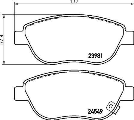 Sada brzdových destiček, kotoučová brzda HELLA PAGID 8DB 355 013-371