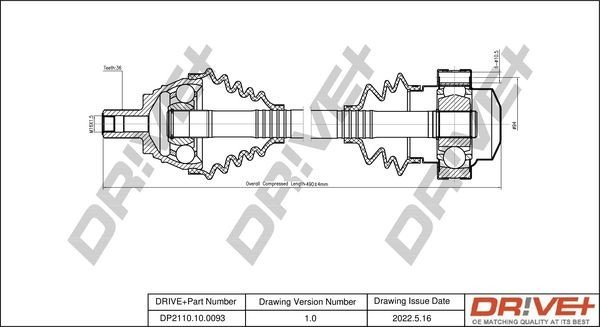 Hnací hřídel DRIVE DP2110.10.0093