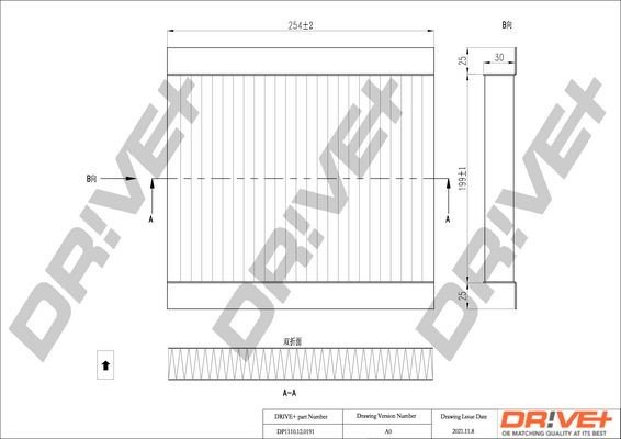 Filtr, vzduch v interiéru DRIVE DP1110.12.0191