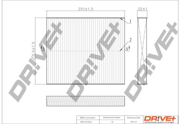 Filtr, vzduch v interiéru DRIVE DP1110.12.0018