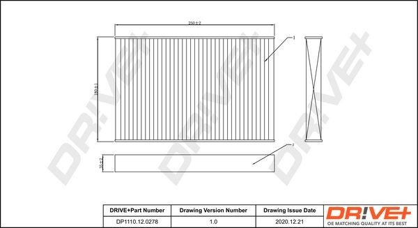 Filtr, vzduch v interiéru DRIVE DP1110.12.0278