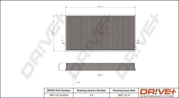 Filtr, vzduch v interiéru DRIVE DP1110.12.0314