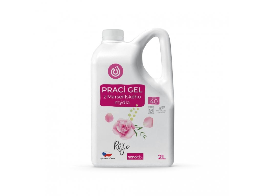 Nanolab Prací gel z Marseillského mýdla pro citlivou pokožku Růže 2L