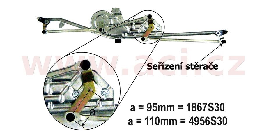 -02 mechanizmus předních stěračů (s táhly, bez motorku) Sharan do č. 7M-2-007 500, Alhambra do č. 7M-2-007 505 300