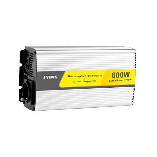 Měnič 12V/230V plus UPS 600W, JYINS, čistá sinusovka, zásuvka EURO