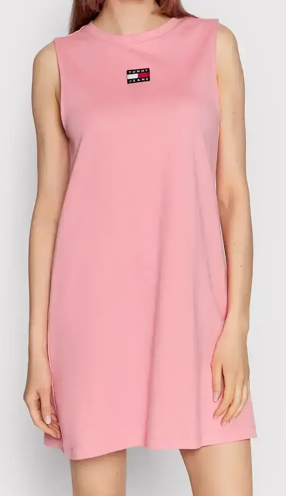 Růžové šaty bez rukávů Tommy Hilfiger