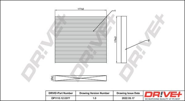 Filtr, vzduch v interiéru DRIVE DP1110.12.0377