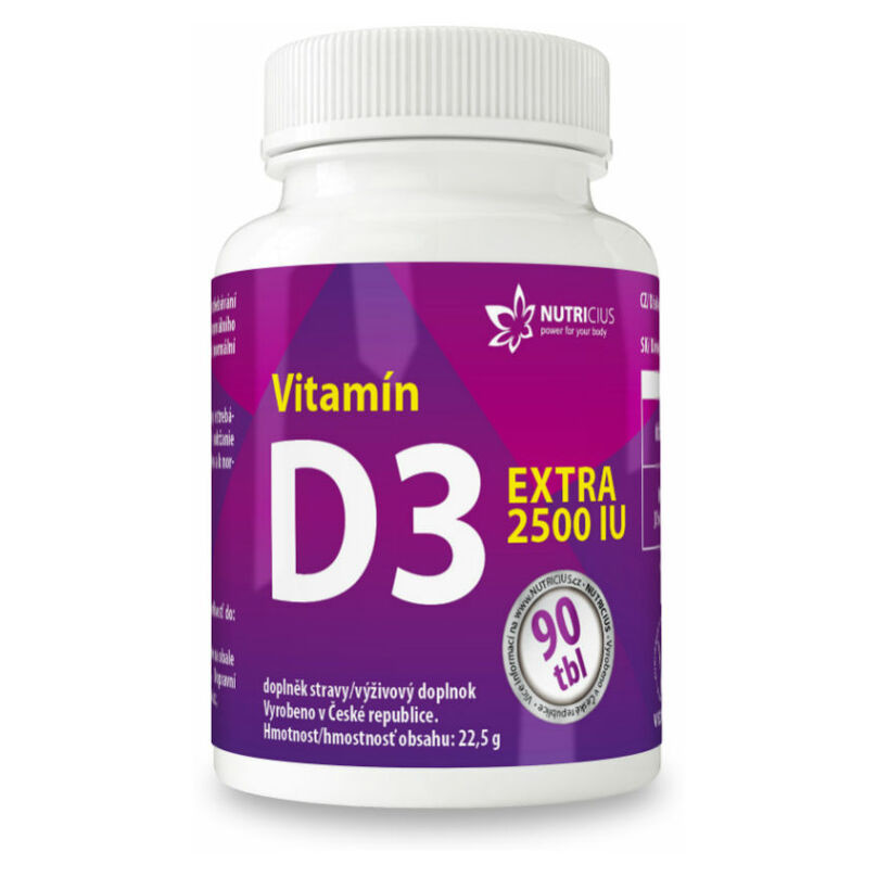 NUTRICIUS Vitamín D3 EXTRA 2500IU 90 tablet, poškozený obal