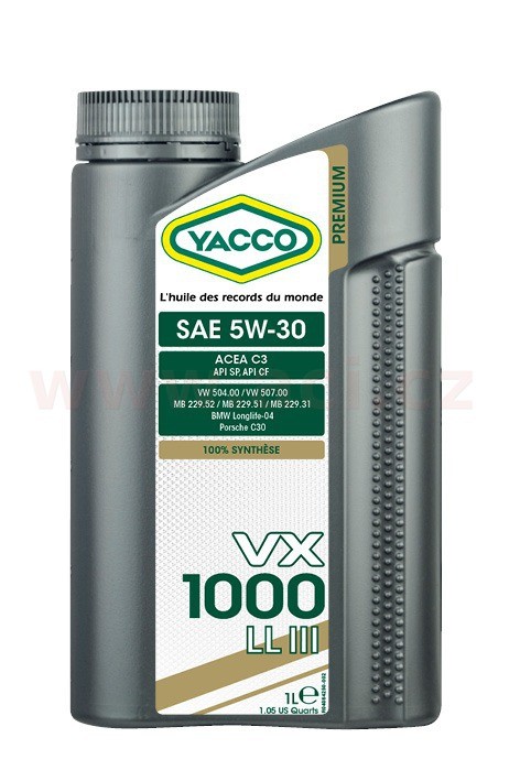 Motorový olej 5W-30 YACCO VX 1000 LL III - 1L