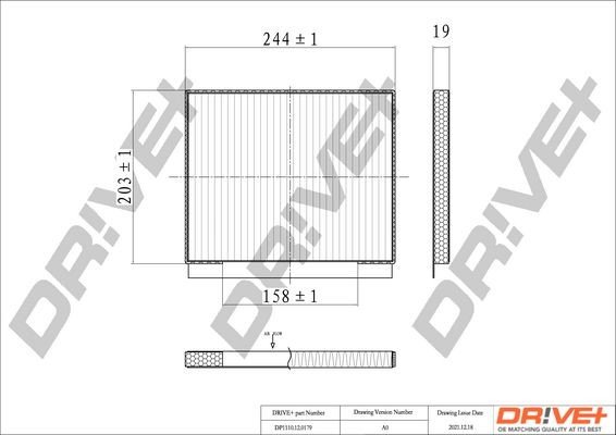 Filtr, vzduch v interiéru DRIVE DP1110.12.0179