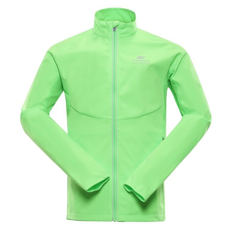 ALPINE PRO Pánská softshellová bunda s membránou MULT neon green gecko XL