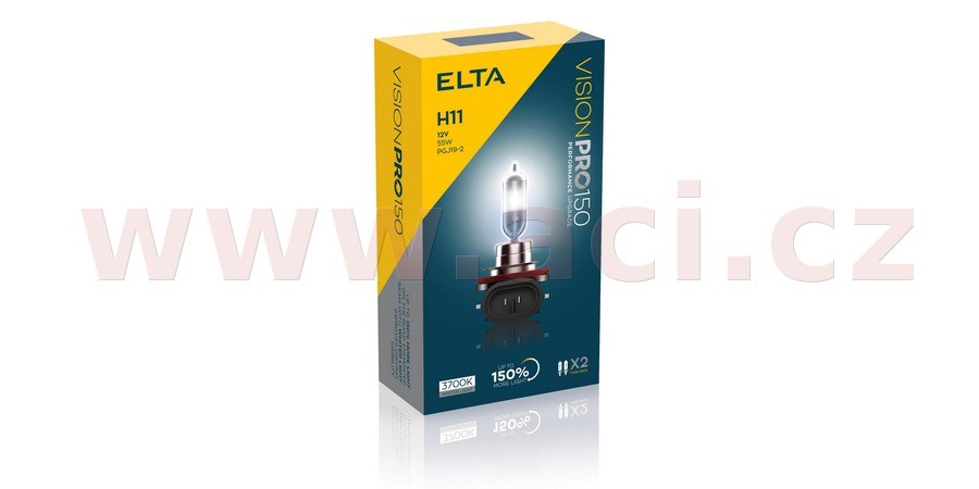 ELTA žárovka H11 55W (patice PGJ19-2) VisionPro +150% (sada 2 ks)