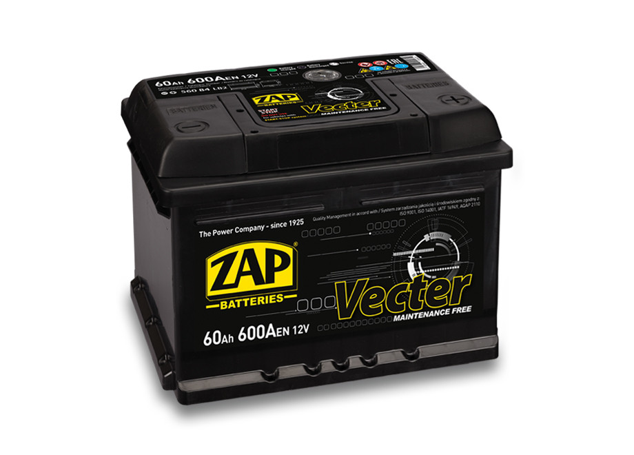 Autobaterie ZAP Vecter 60Ah 12V 600A (242x175x175) P+