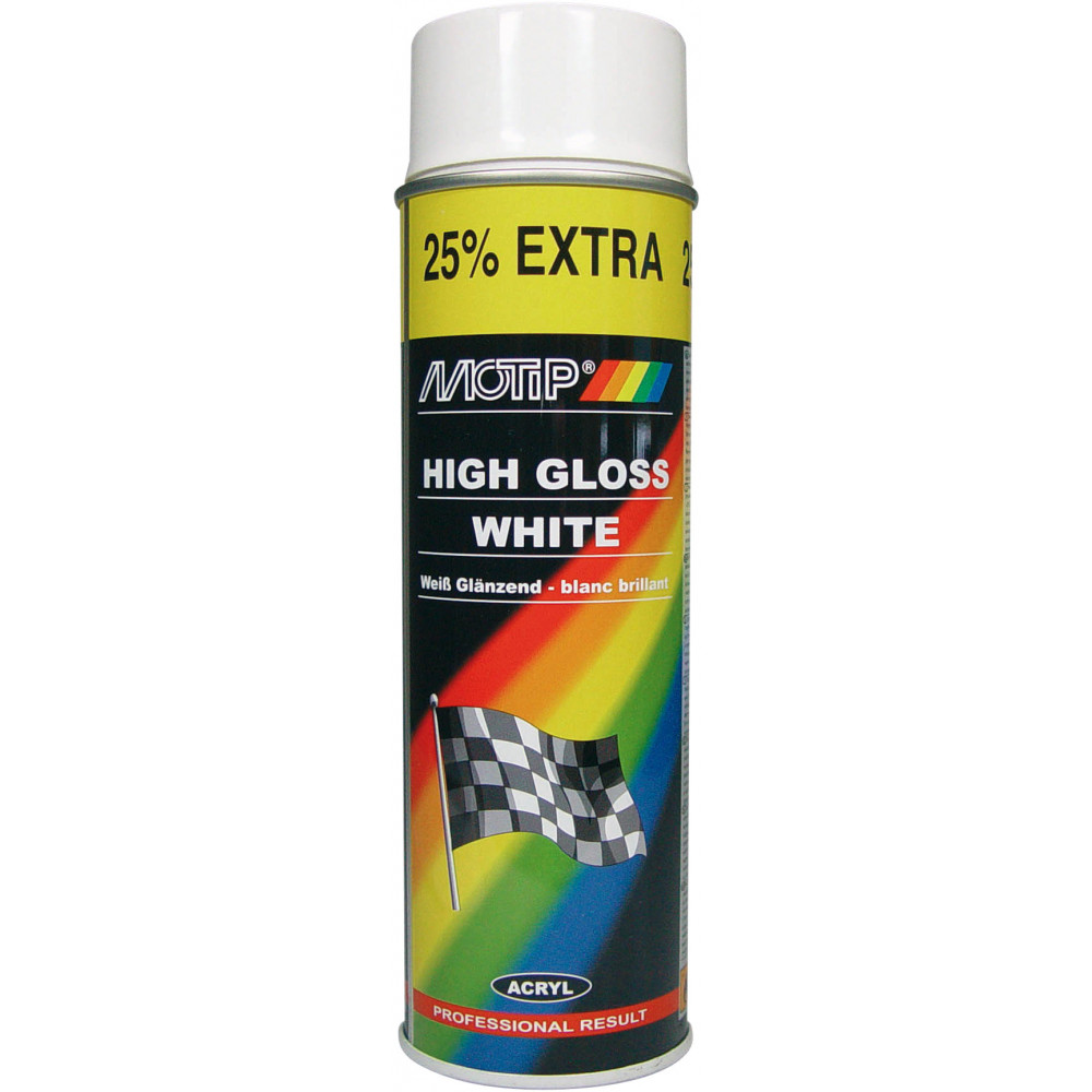 Univerzální akrylový sprej - bílý lesk 500ml MOTIP 04004