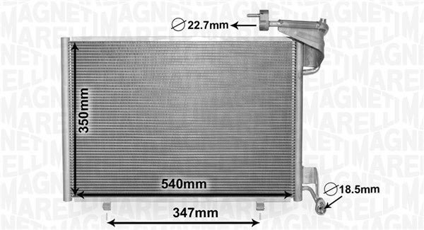 Kondenzátor, klimatizace MAGNETI MARELLI 350203870000