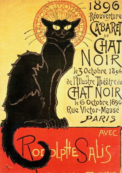 Steinlen, Theophile Alexandre Steinlen, Theophile Alexandre - Obrazová reprodukce Reopening of the Chat Noir Cabaret, 1896, (30 x 40 cm)