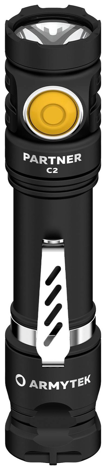 ArmyTek Partner C2 Magnet USB Warm LED kapesní svítilna s klipem na opasek, s brašnou napájeno akumulátorem 1020 lm 118 g