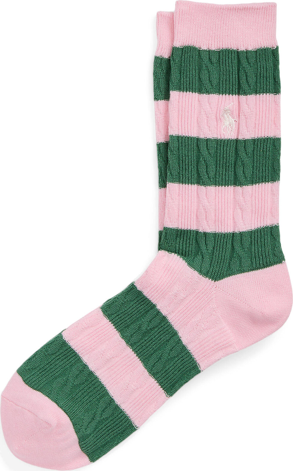 Dámské klasické ponožky Polo Ralph Lauren Rugby Cable 455942322004 Pink
