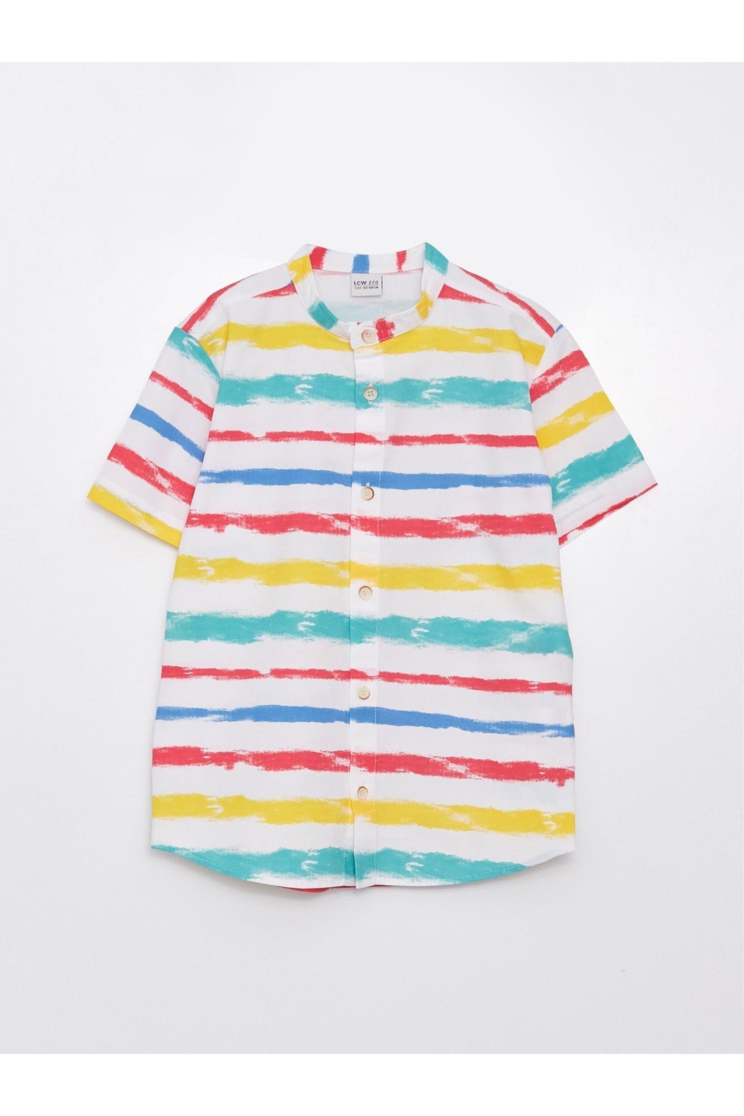 LC Waikiki Big Collar Striped Short Sleeve Boy Shirt