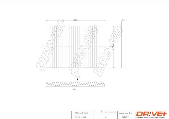 Filtr, vzduch v interiéru DRIVE DP1110.12.0214