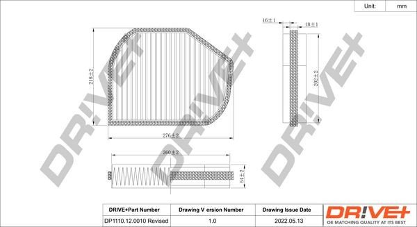 Filtr, vzduch v interiéru DRIVE DP1110.12.0010