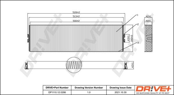 Filtr, vzduch v interiéru DRIVE DP1110.12.0286