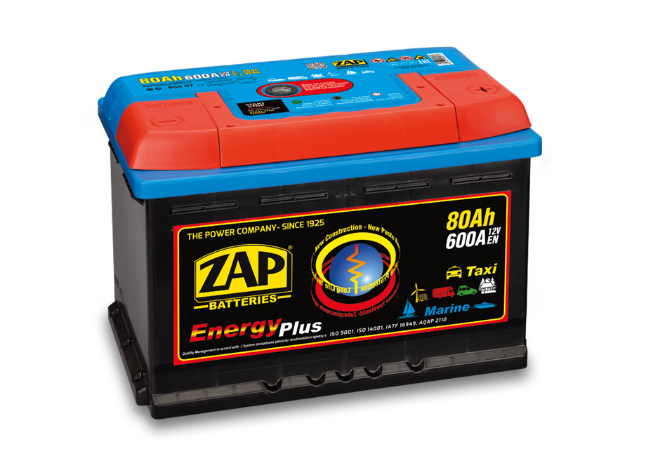 Startovací baterie ZAP Energy Plus 80Ah 12V 600A P+