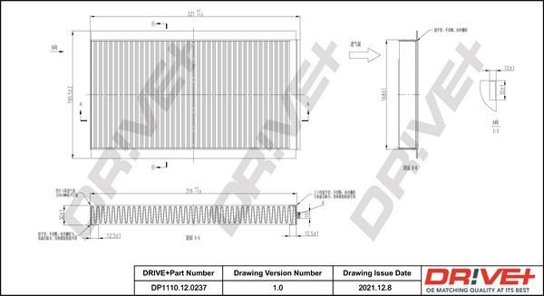 Filtr, vzduch v interiéru DRIVE DP1110.12.0237